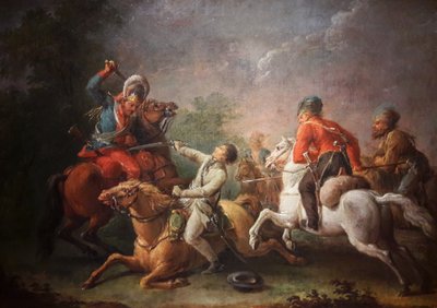 Kościuszko e il suo cavallo cadono nella battaglia di Maciejowice da Jan Bogumi Plersz